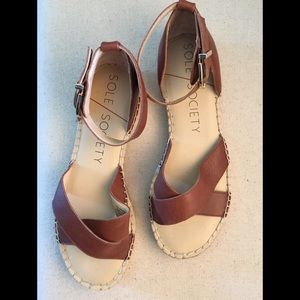 Sole Society Brown Leather Sandals
